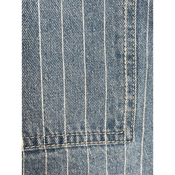 PacSun Blue Pinstripe Denim Mini Skirt Womens 26 Y2K Casual Utility Style - Picture 6 of 12